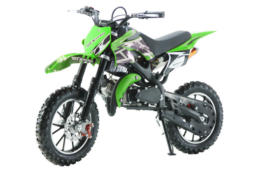 SYX MOTO Holeshot ES 50cc Electric Start/Pull Start Mini Dirt Bike, Green - SYX MOTO