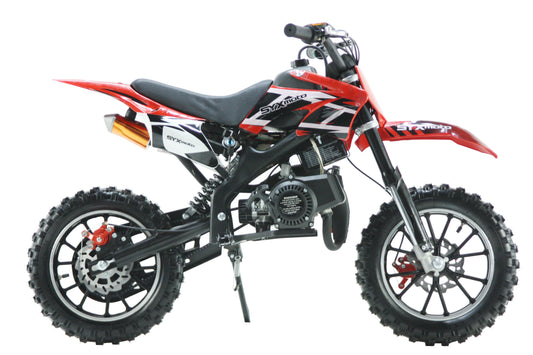 SYX MOTO Holeshot ES 50cc Electric Start/Pull Start Mini Dirt Bike, Red - SYX MOTO