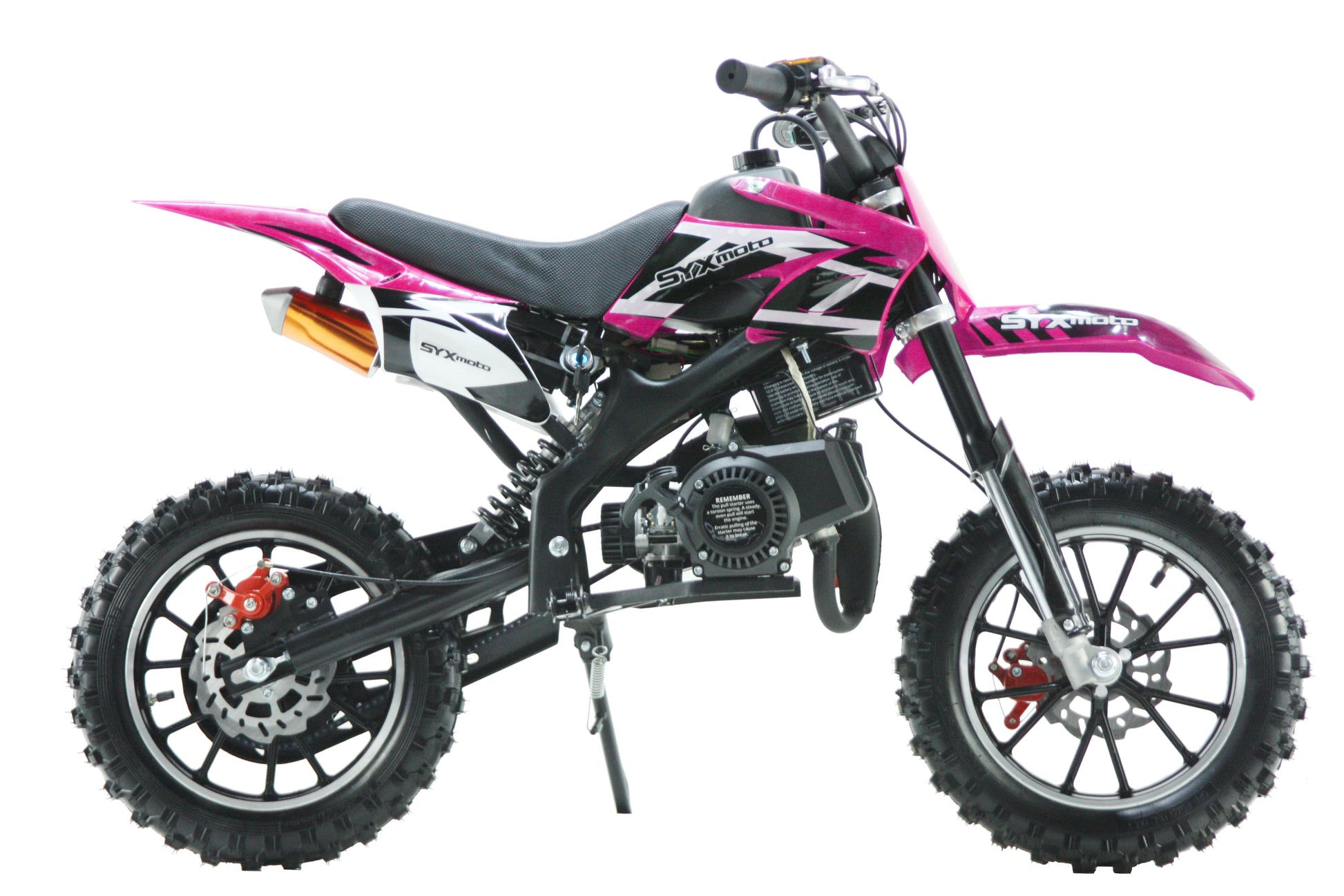 SYX MOTO Holeshot ES 50cc Electric Start/Pull Start Mini Dirt Bike, Pink - SYX MOTO