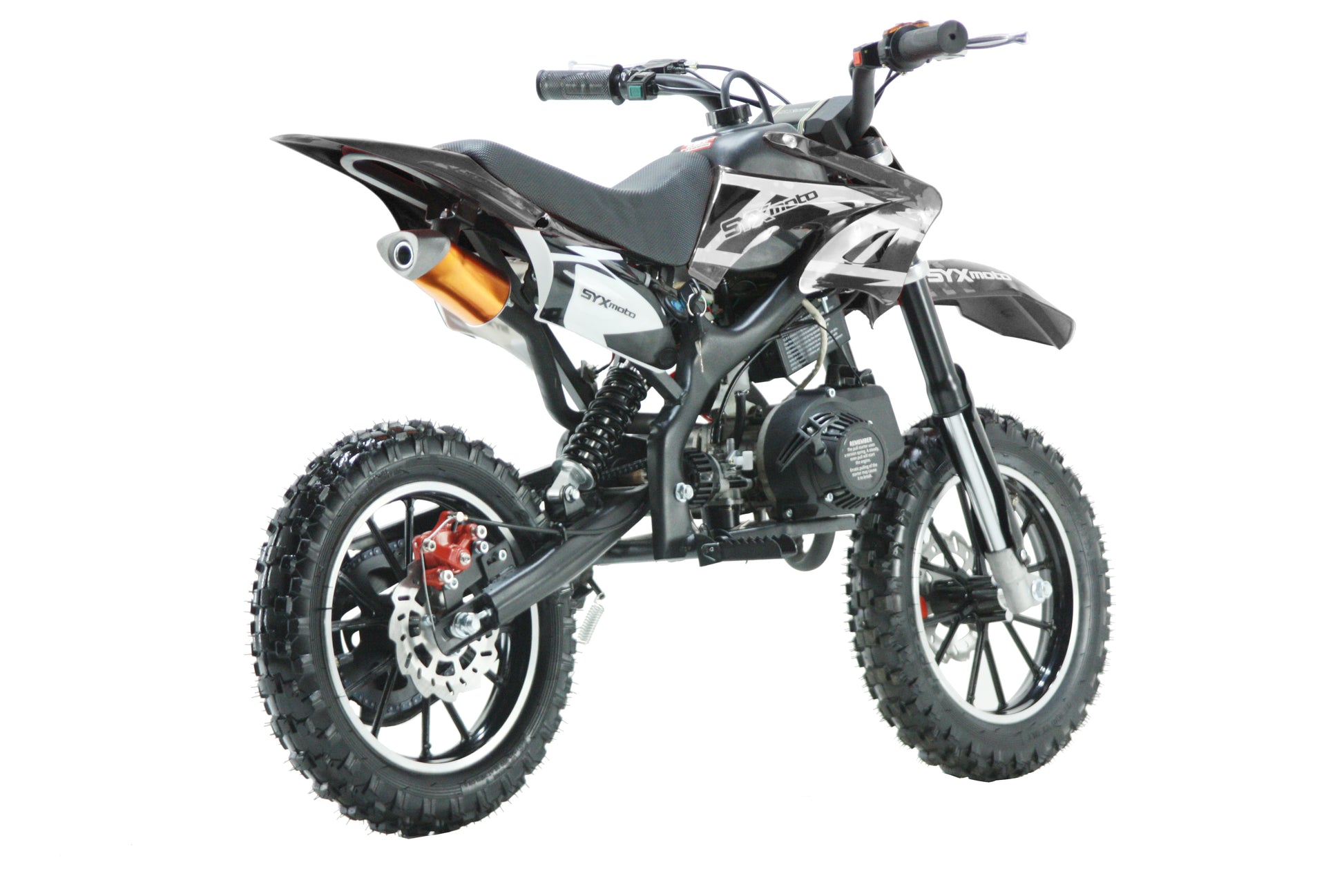 SYX MOTO Holeshot ES 50cc Electric Start/Pull Start Mini Dirt Bike, Black - SYX MOTO