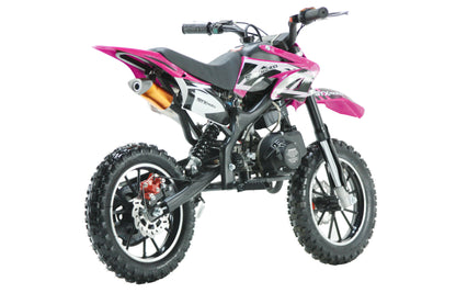 SYX MOTO Holeshot ES 50cc Electric Start/Pull Start Mini Dirt Bike, Pink - SYX MOTO