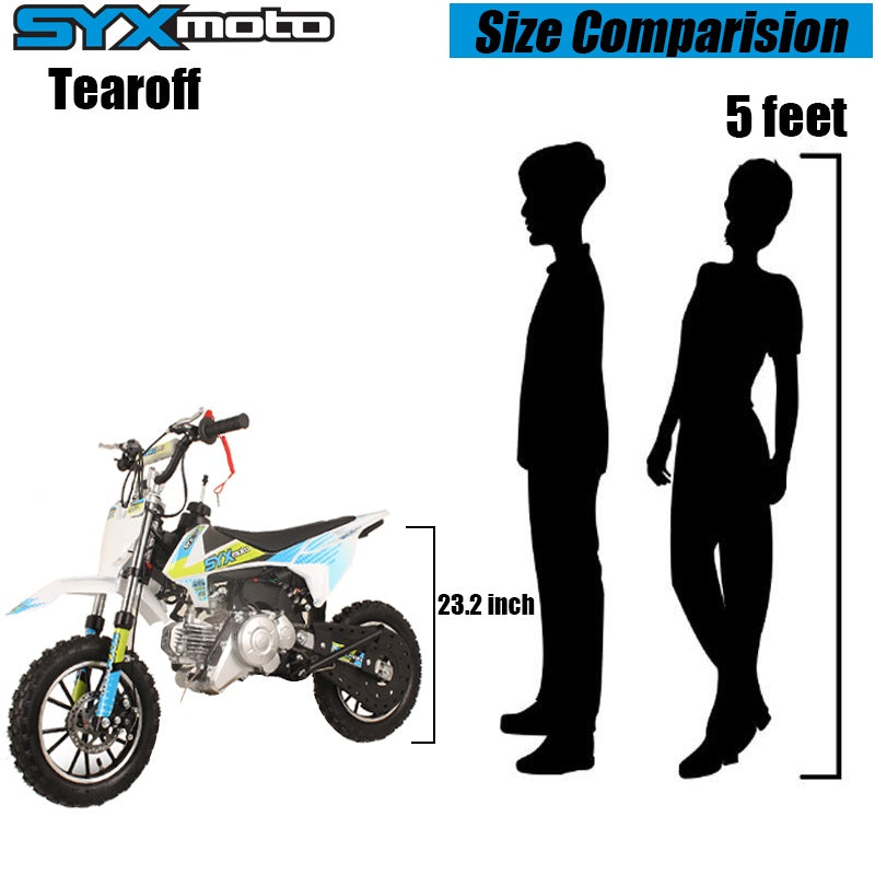 SYX MOTO Tearoff 60cc Mini Dirt Bike, Yellow/Blue - SYX MOTO