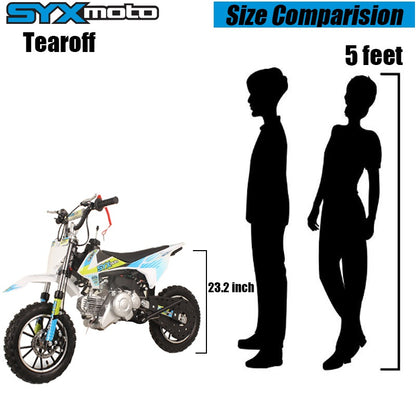 SYX MOTO Tearoff 60cc Mini Dirt Bike, Yellow/Blue - SYX MOTO