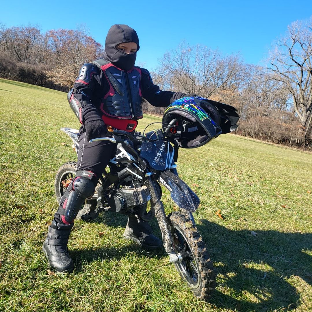 SYX MOTO Holeshot 50cc Pull Start Mini Dirt Bike, Black - SYX MOTO