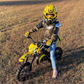 SYX MOTO Holeshot 50cc Pull Start Mini Dirt Bike, Yellow - SYX MOTO