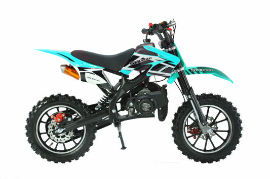 SYX MOTO Holeshot 50cc Pull Start Mini Dirt Bike, Teal - SYX MOTO